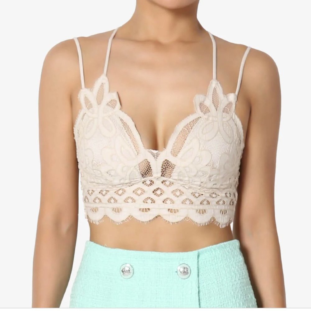 Beige strappy lace bralette sizes 36, 38 and 40 NIB - Picture 5 of 5